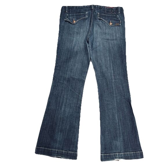 Vigoss Trouser Flare Jeans 15 Dark Wash Blue Stretch Juniors Measures 37 X 31 - Picture 3 of 8